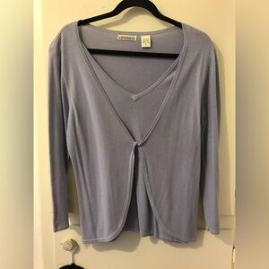 Lavender Long Sleeve V-Neck Top